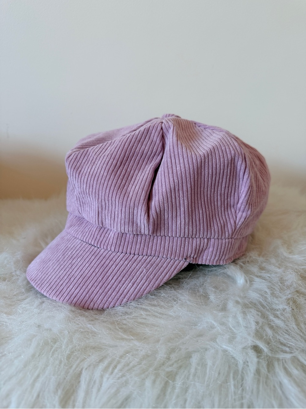 NWOT Mauve Corduroy Baker Boy Cap - M